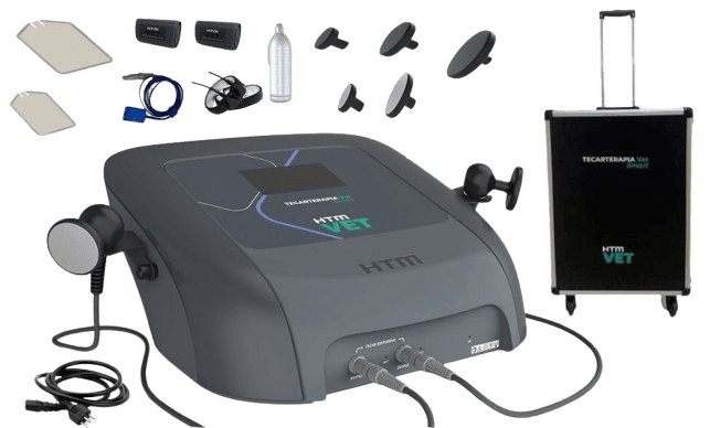 Tecarterapia vet with accessories and case